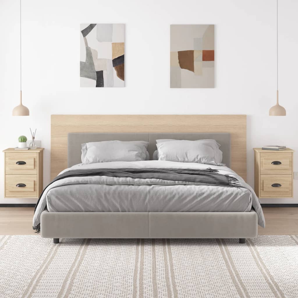 Wall-Mounted Bedside Cabinet — Sonoma Oak 2pcs