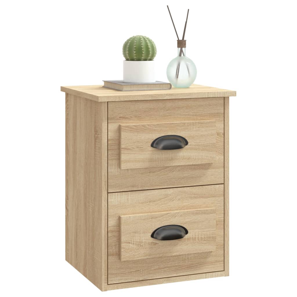 Wall-Mounted Bedside Cabinet — Sonoma Oak 2pcs