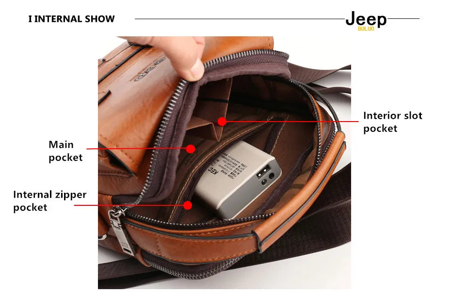 JEEP BULUO Multi-function Business Cross body Bag