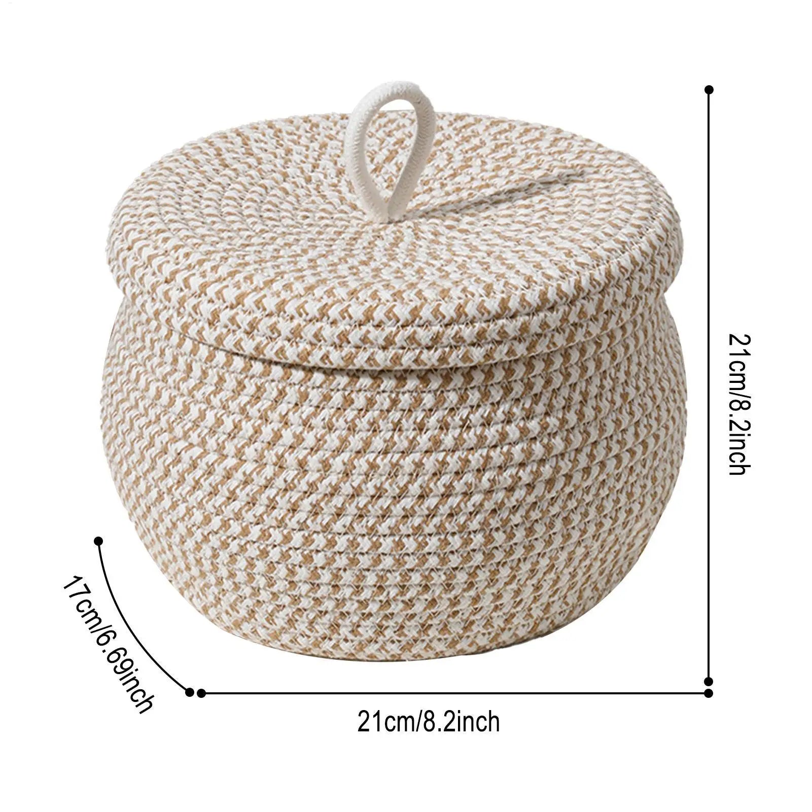Cotton Rope Storage Baskets With Lid
