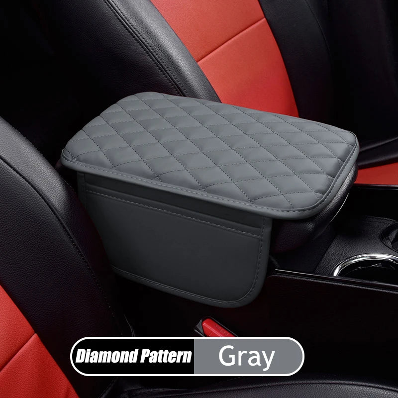 Leather Armrest - Console Protective Cover With Side Storage - 2 Types