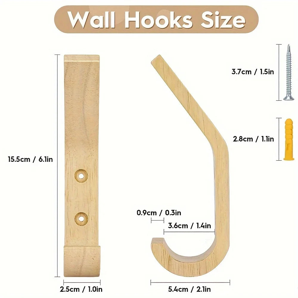 Natural Oak Wood Hooks