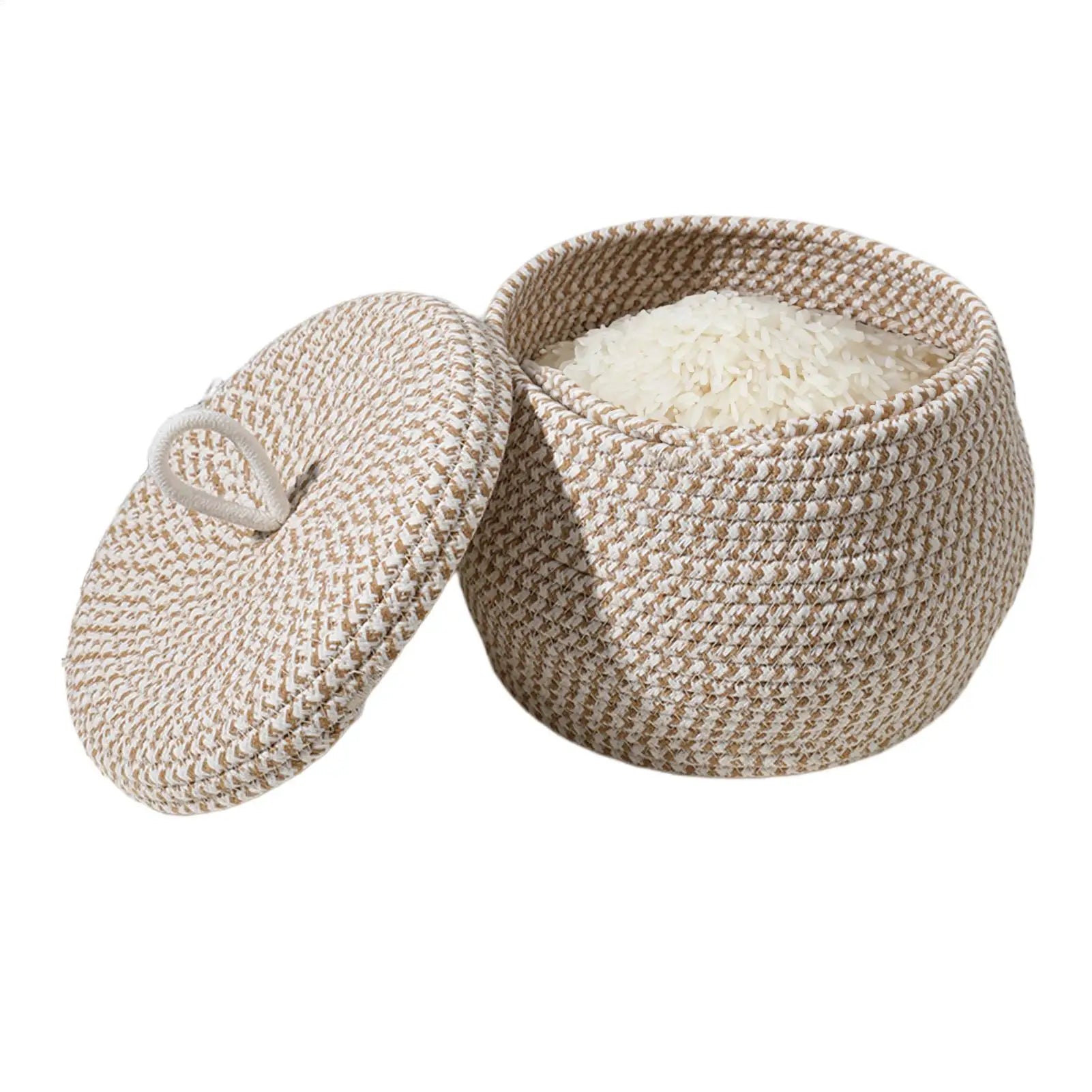 Cotton Rope Storage Baskets With Lid