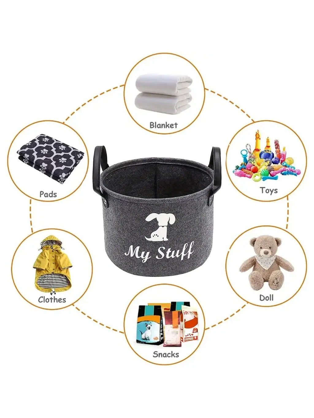 Felt Pet Toy Storage Box