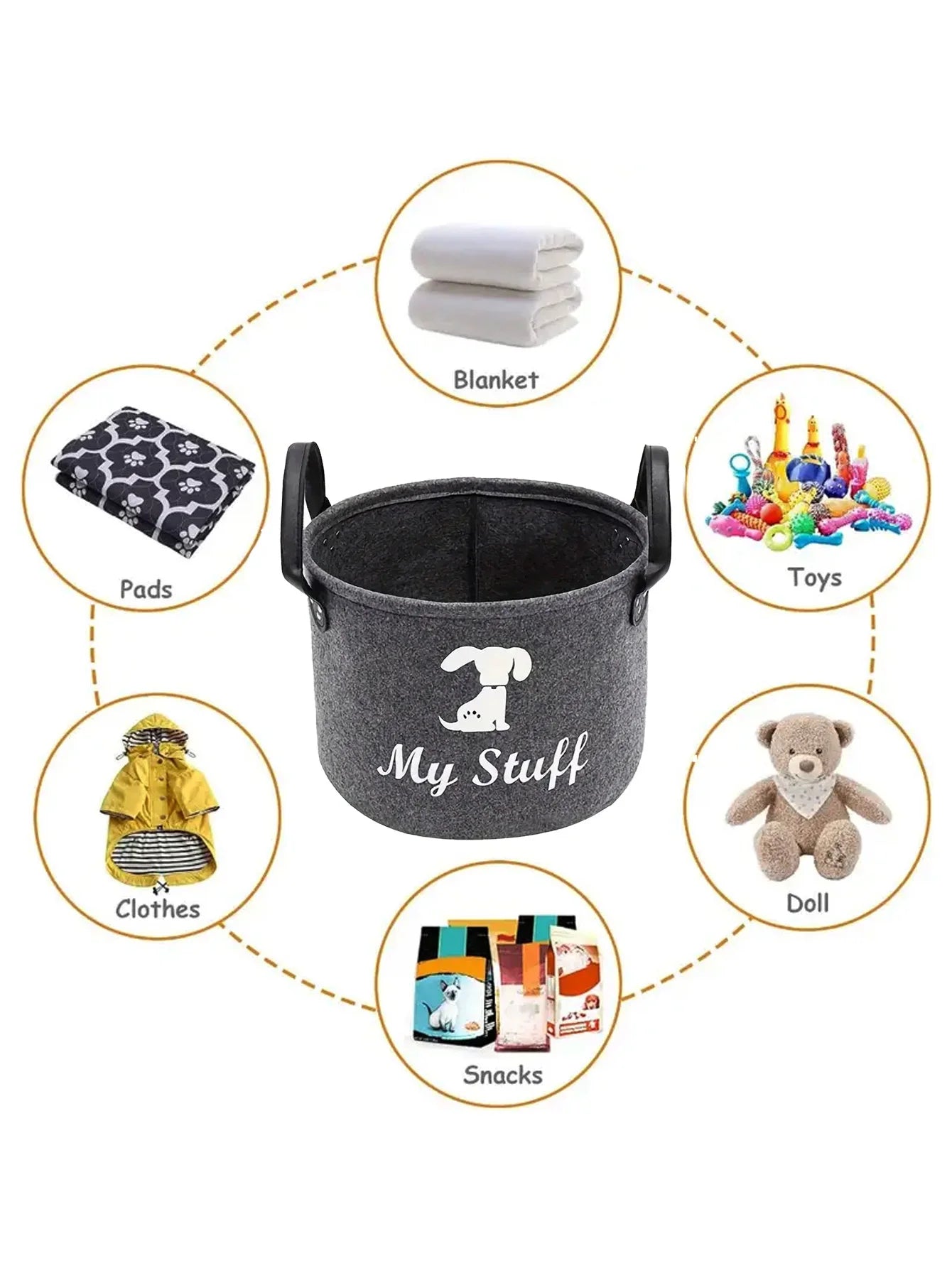 Felt Pet Toy Storage Box
