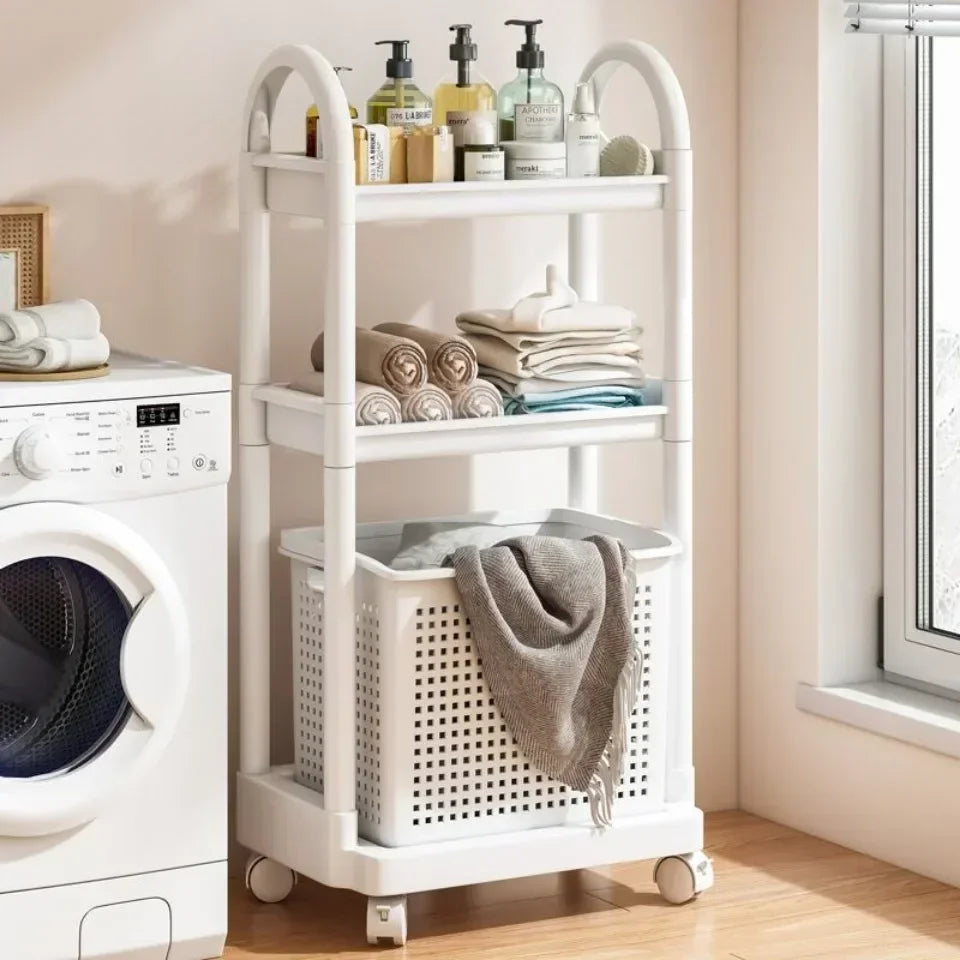 Multi-layer Laundry Basket or Mobile Storage Trolley