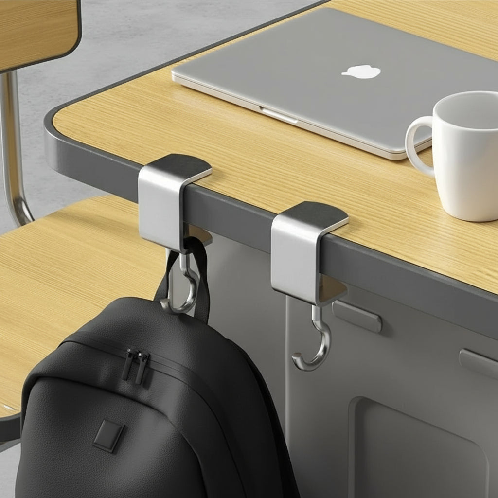 360° Rotatable Steel Table Hooks – Smart, Space-Saving Design
