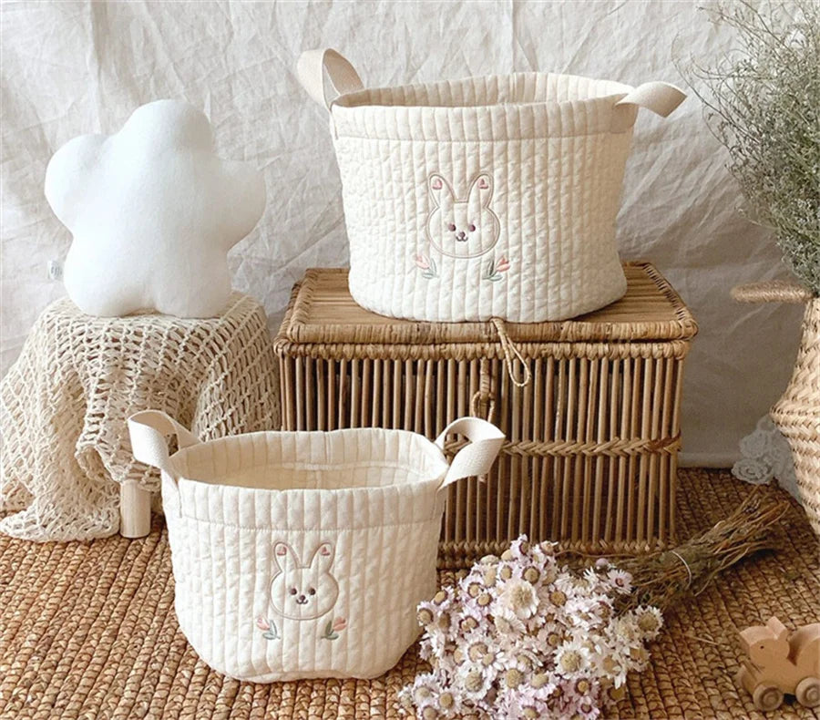 Cotton Embroidered Pouch with Handle