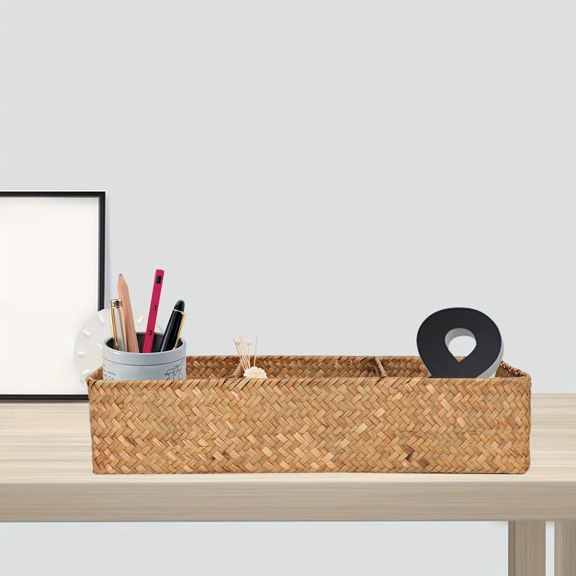 Willow Storage Basket,  3 Compartments.