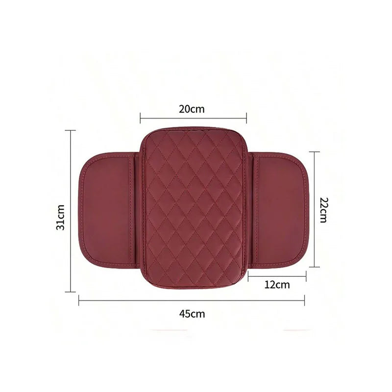 Leather Armrest - Console Protective Cover With Side Storage - 2 Types