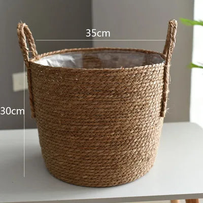 Handmade Woven Laundry Basket or Planter Basket