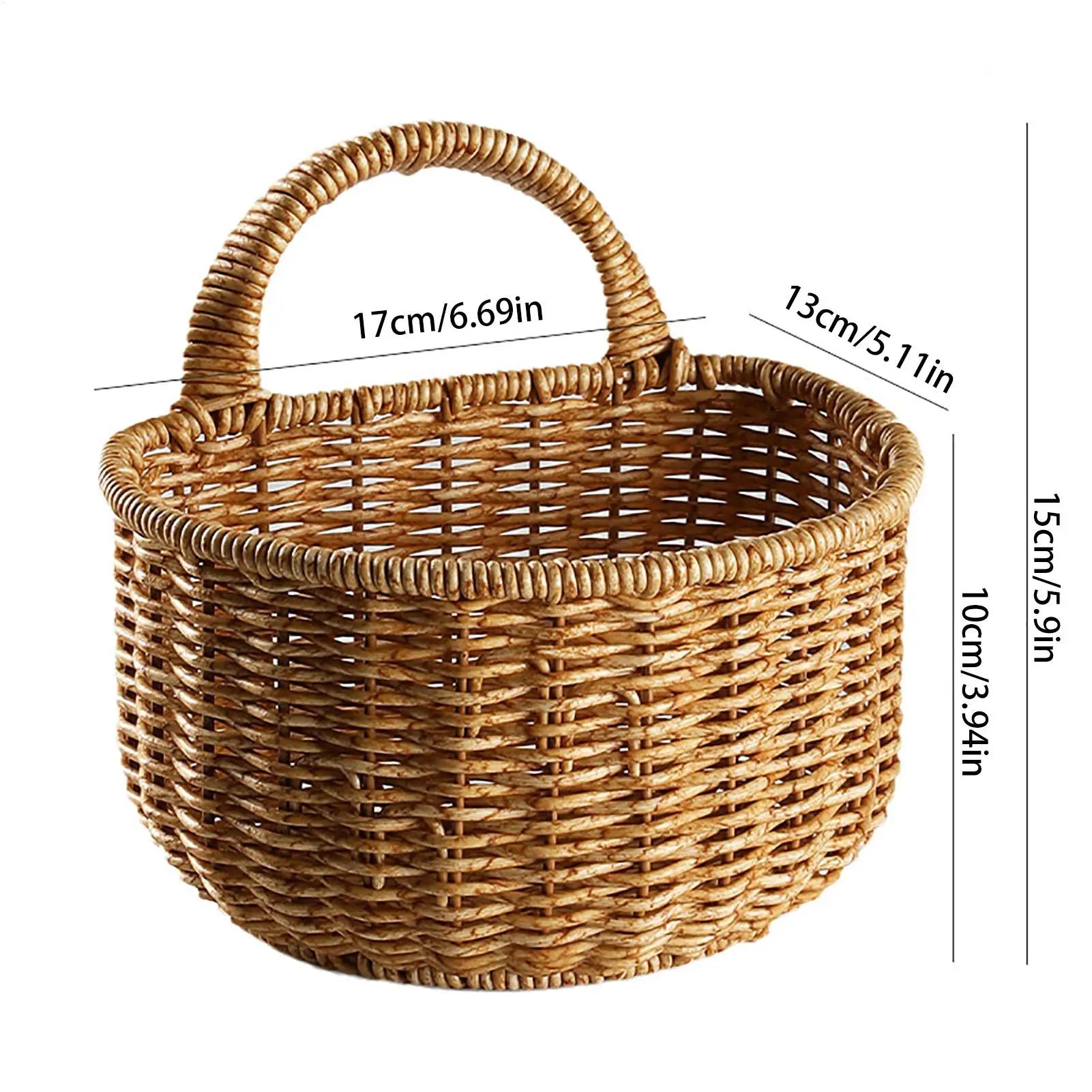 Small Woven Storage Basket with Handle