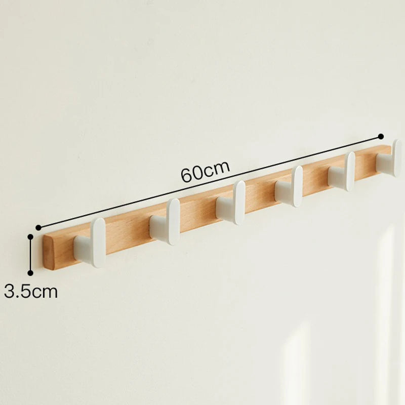 Wood Wall-Mounted Multifunctional Hanger – Elegant Organisation Made Simple