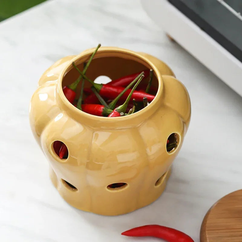 Storage Jar -Pumpkin Shape