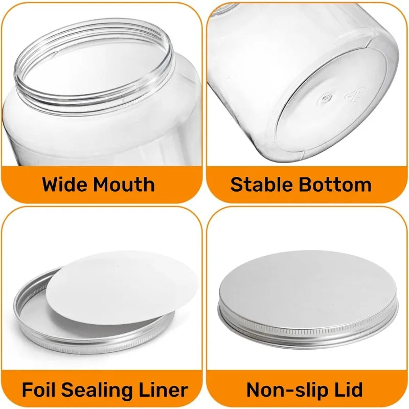 1-Pack - 3.5L Clear Plastic Jars