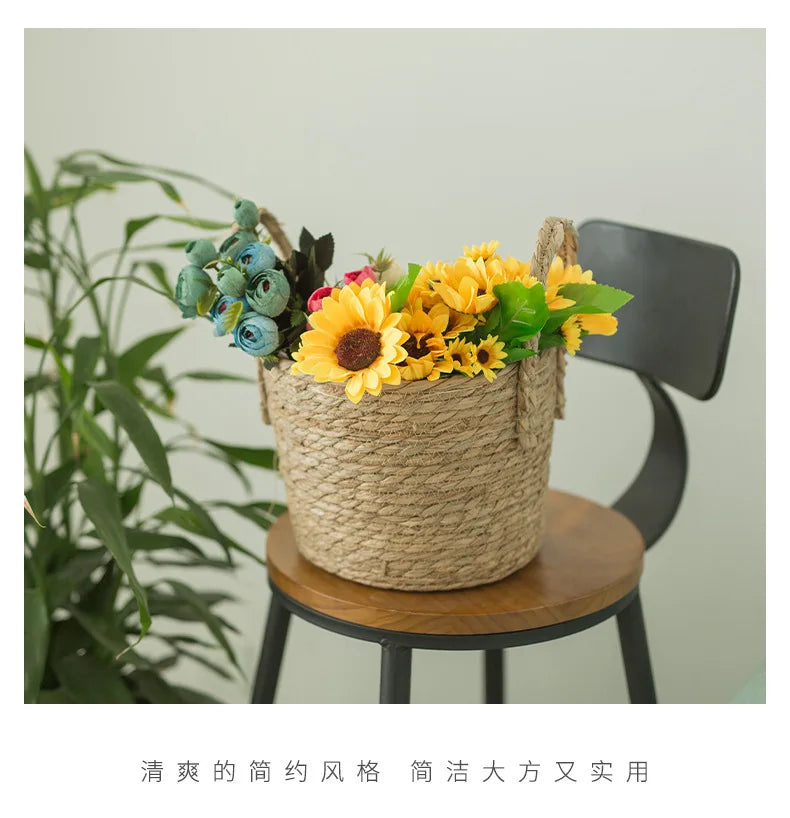 Handmade Woven Laundry Basket or Planter Basket