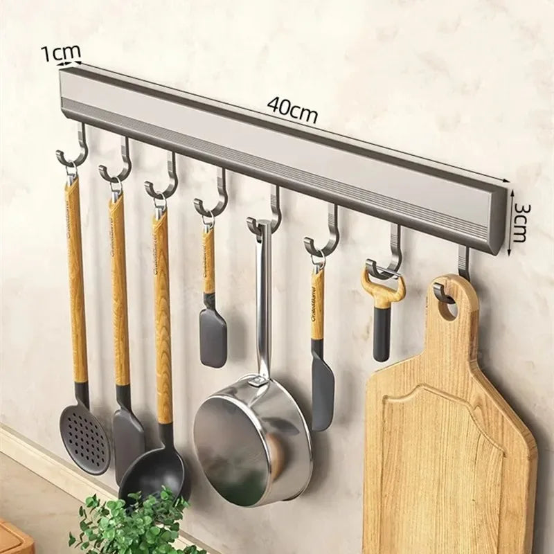 Wall Mounted Hook Rack – Multi-Purpose Aluminium Storage Hanger