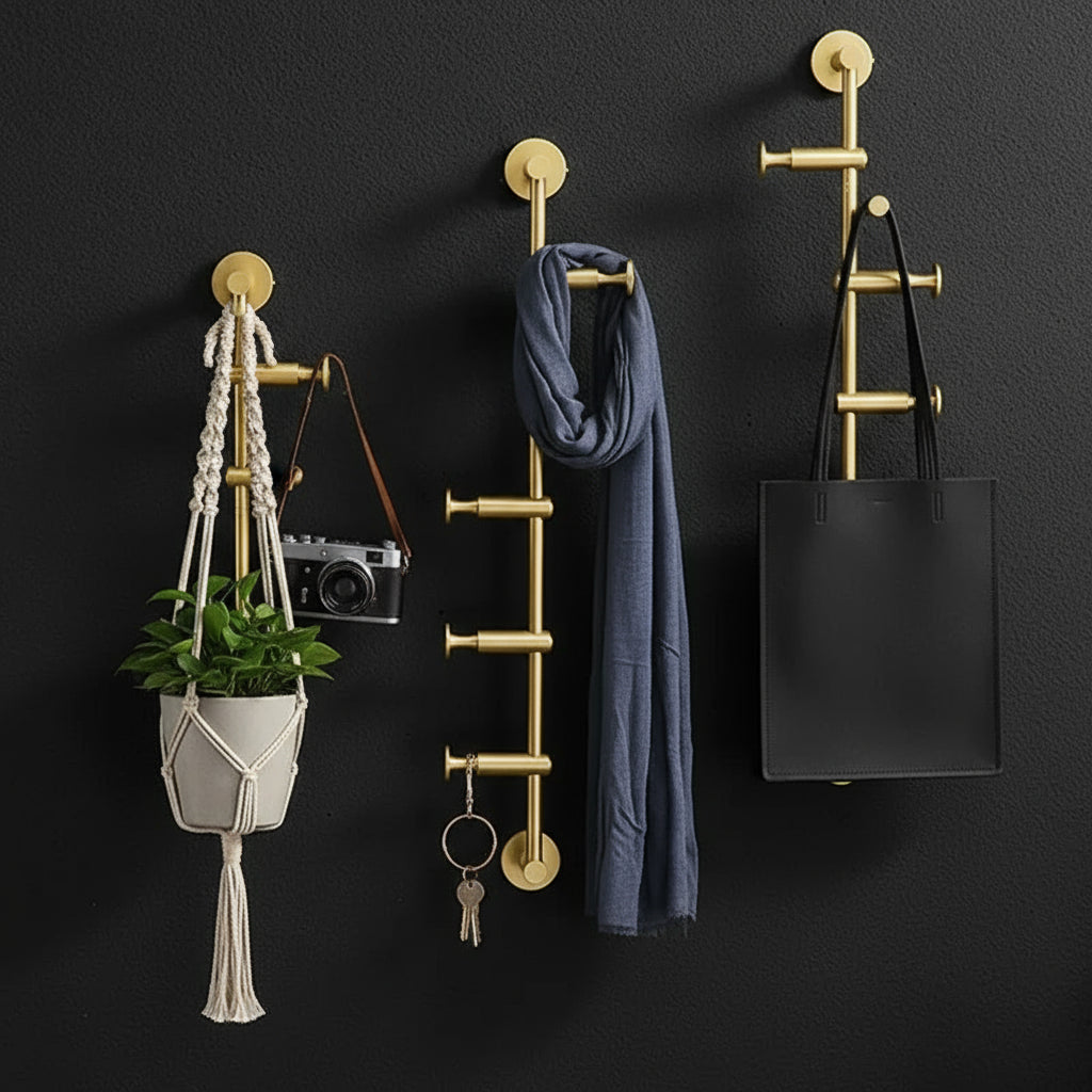 Luxury Brass Wall Hook Rack – Minimal Form, Lasting Function