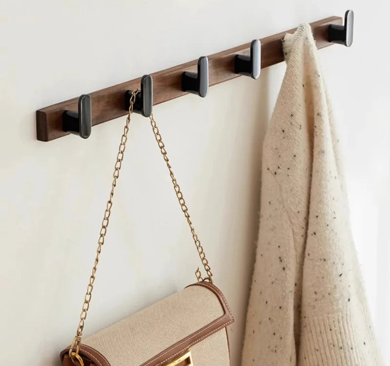 Wood Wall-Mounted Multifunctional Hanger – Elegant Organisation Made Simple