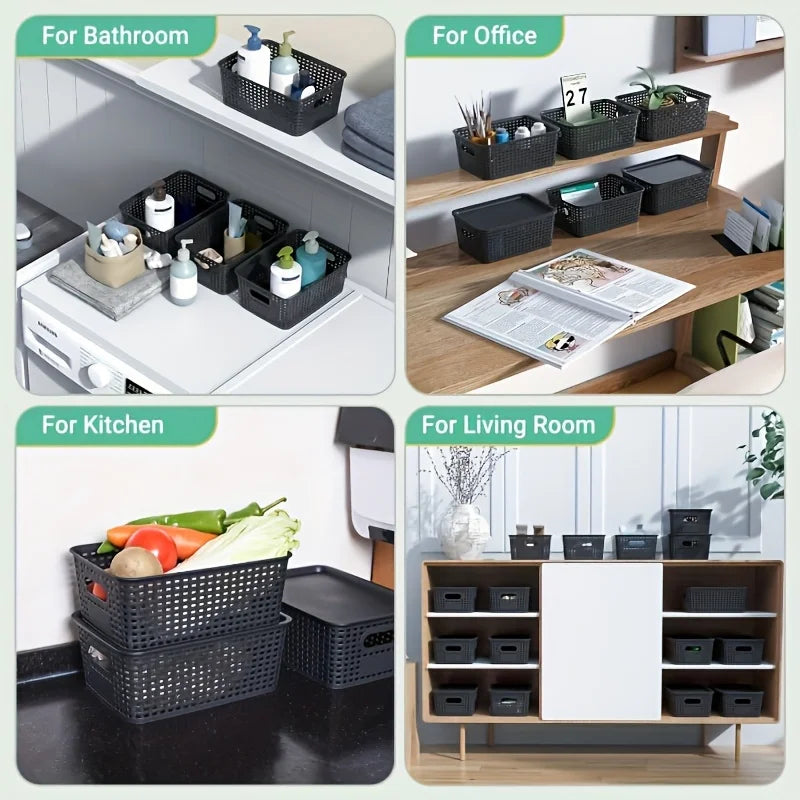 Modern Plastic Storage Baskets with Lid