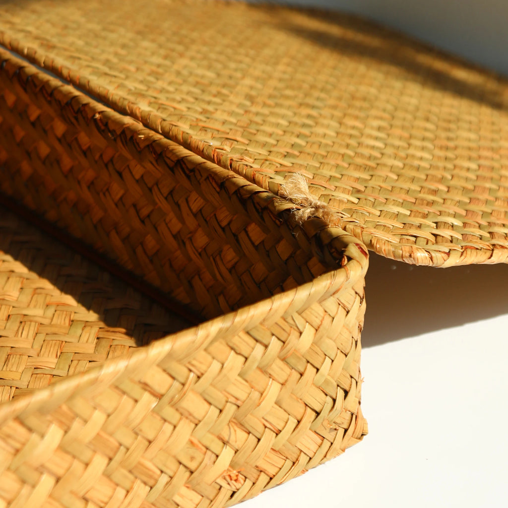 2 Pcs Seagrass Baskets with Lid