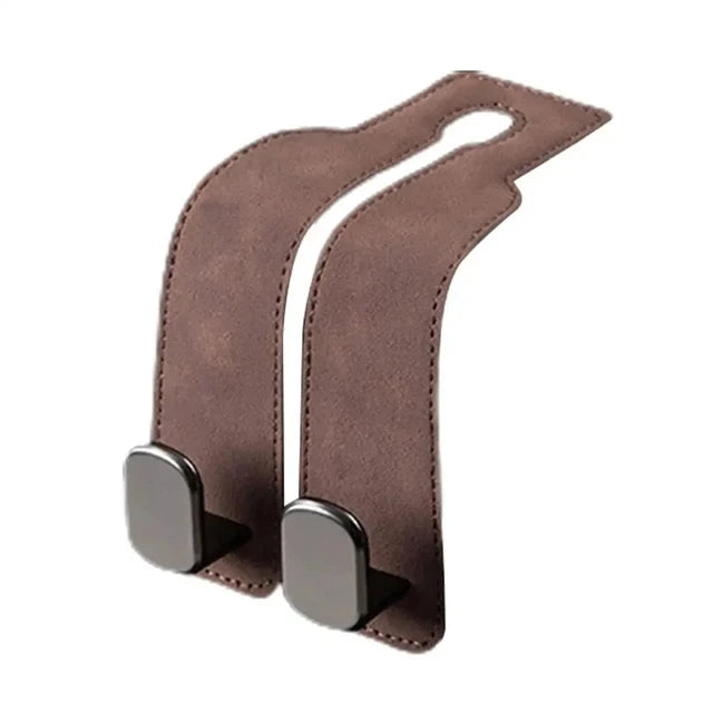 Leather Car Seat Back Double Hook – Smart Storage for Everyday Drives
