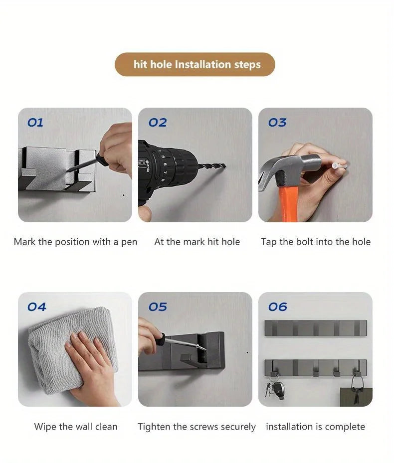 Aluminum Alloy Folding Hooks – Sleek, Space-Saving Organisation