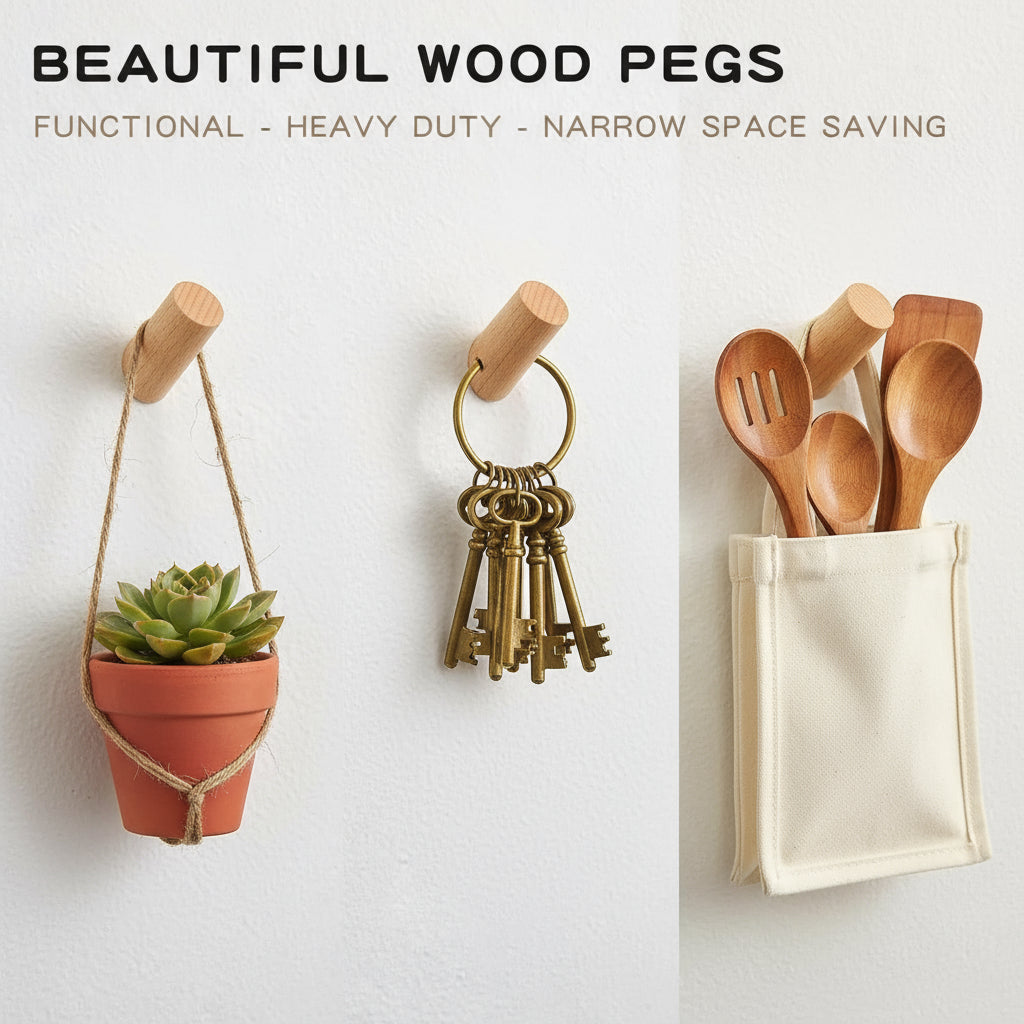 Rustic Solid Wood Wall Hook – Handcrafted