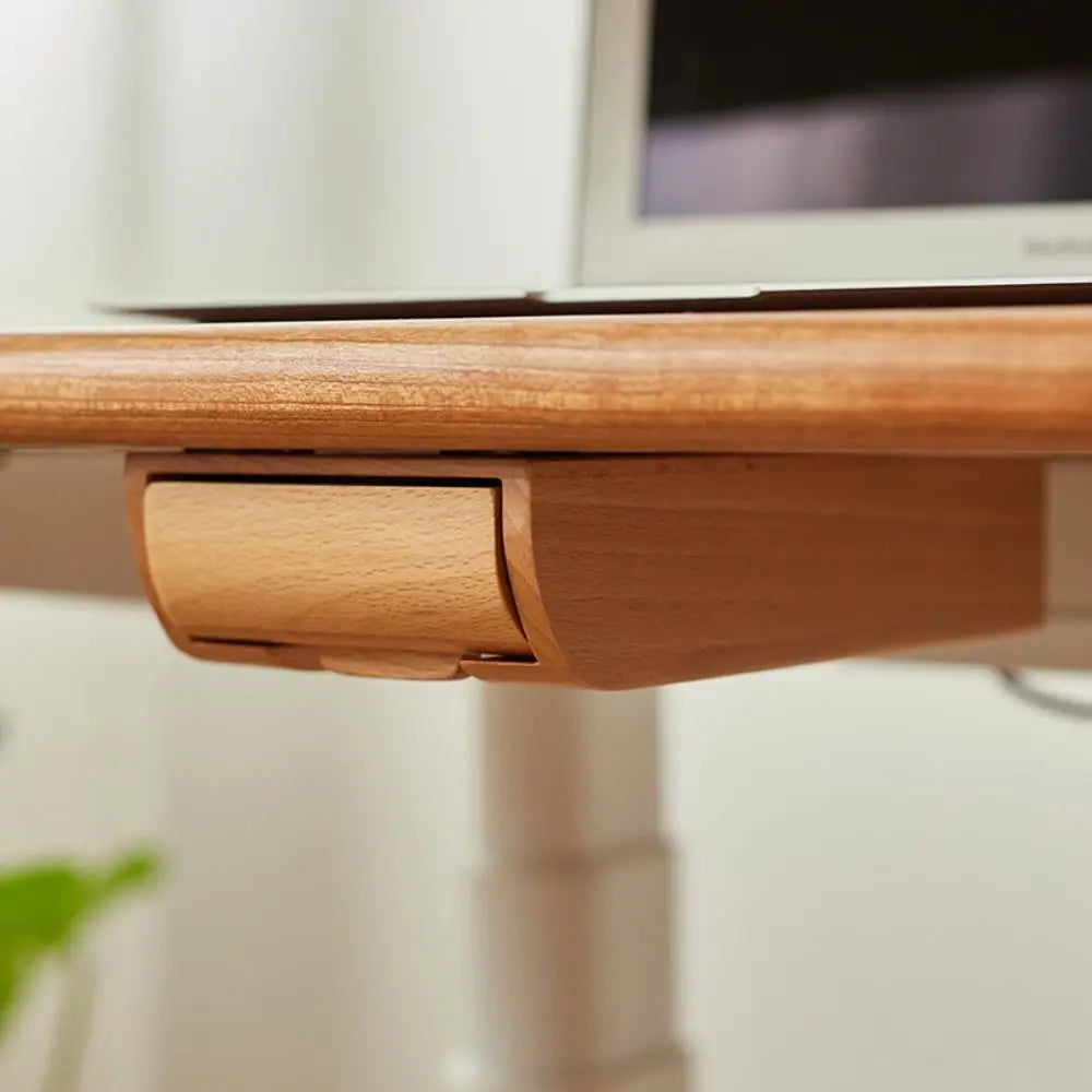 Convenient Under Desk Storage Box Natural Bamboo/Walnut