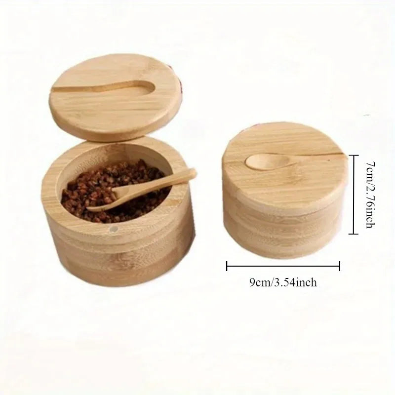Wooden Magnetic Seasoning Box with Spoon