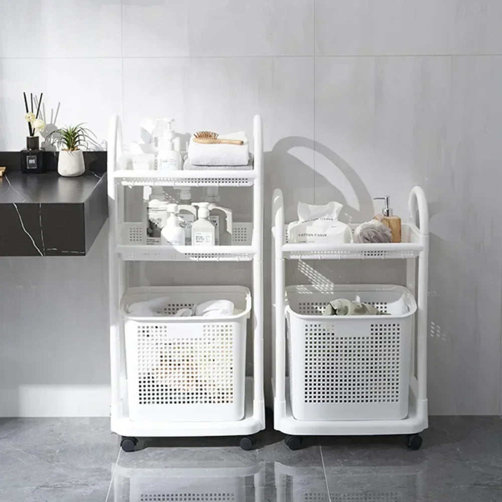 Multi-layer Laundry Basket or Mobile Storage Trolley