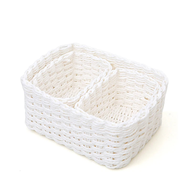 3Pcs Grass Woven Storage Baskets For Organizing And Decorating Multifunctional Picnic Fruit Basket Convenient Office Storage Box
