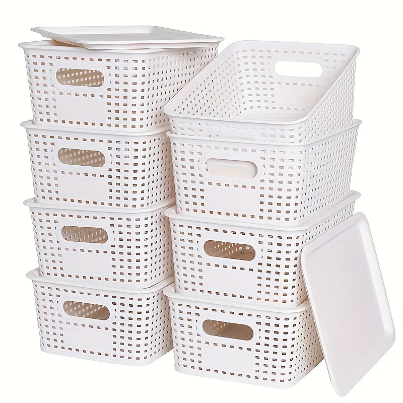 Modern Plastic Storage Baskets with Lid