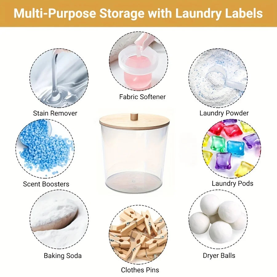 Multi-Purpose Acrylic Storage Jar with Spoon – Laundry, Kitchen & Bathroom Organisation
