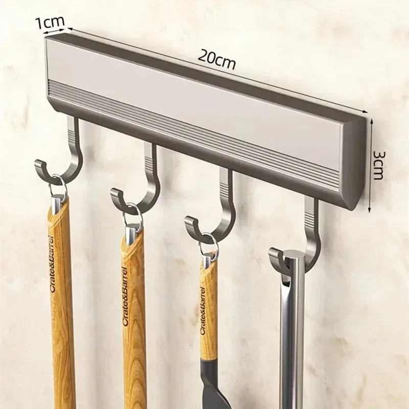 Wall Mounted Hook Rack – Multi-Purpose Aluminium Storage Hanger