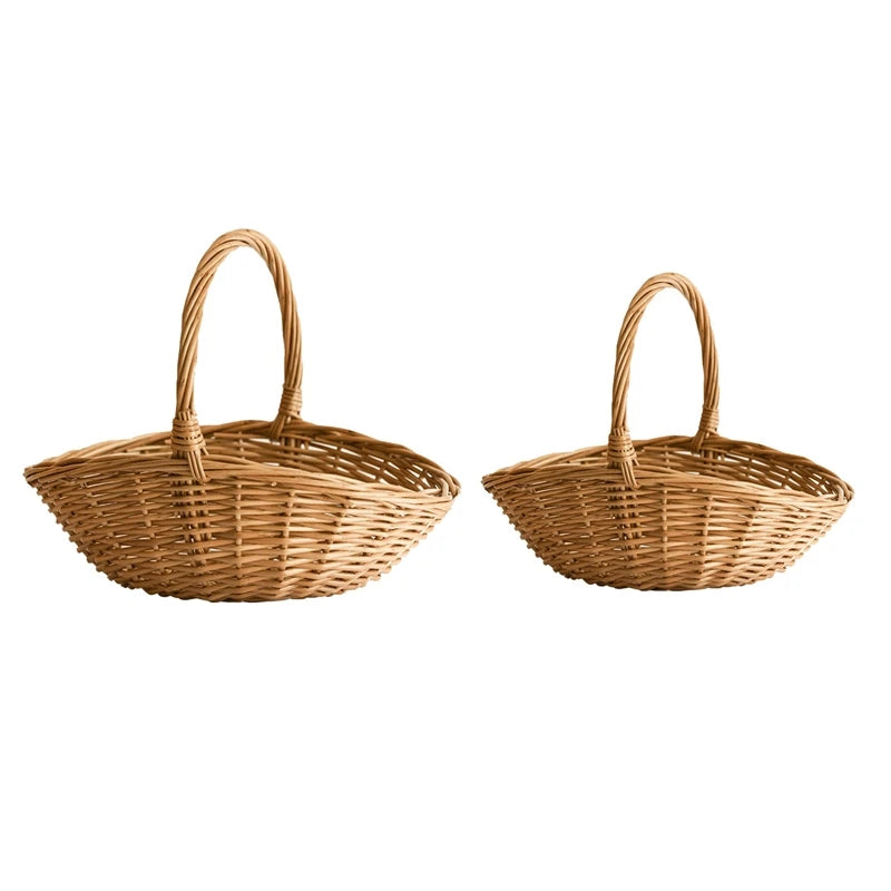 Handwoven Wicker Harvest Basket