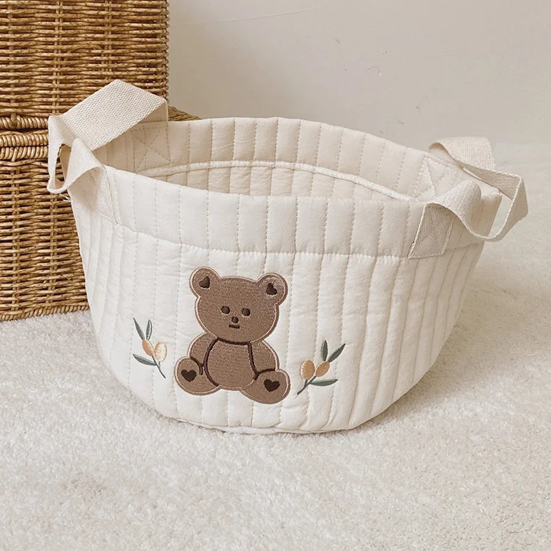 Cotton Embroidered Pouch with Handle