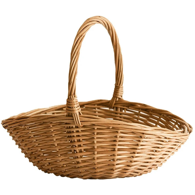 Handwoven Wicker Harvest Basket