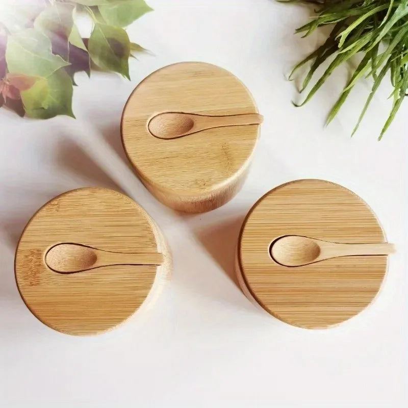 Wooden Magnetic Seasoning Box with Spoon
