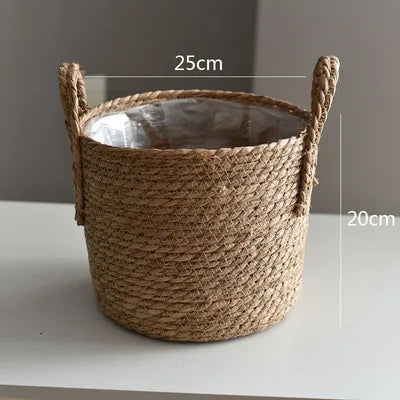 Handmade Woven Laundry Basket or Planter Basket