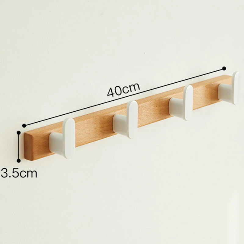 Wood Wall-Mounted Multifunctional Hanger – Elegant Organisation Made Simple
