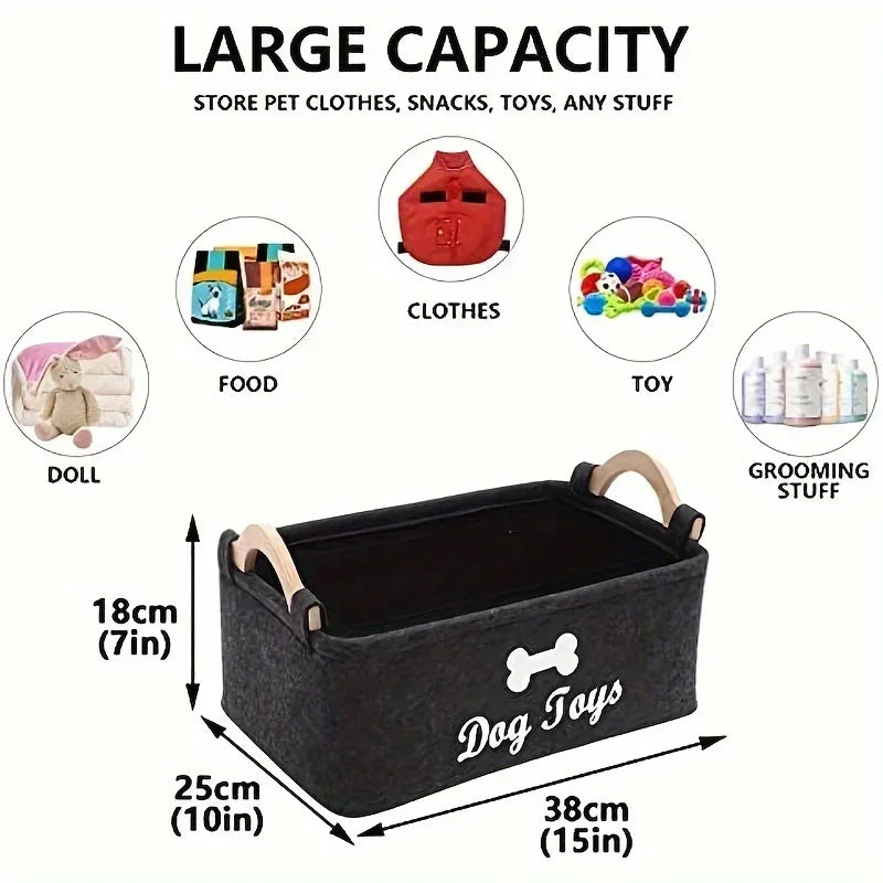 Felt Pet Toy Storage Basket