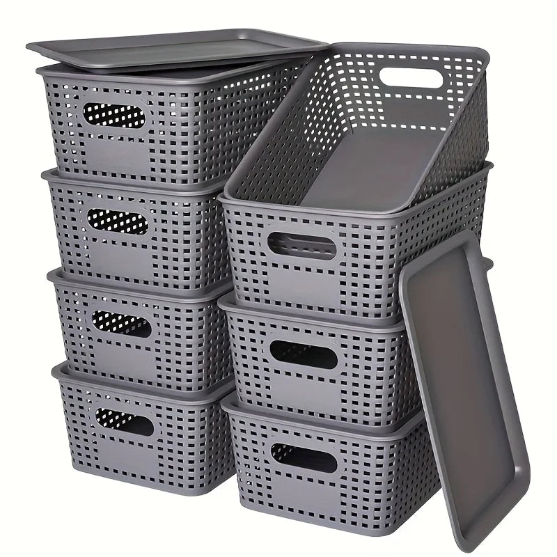 Modern Plastic Storage Baskets with Lid
