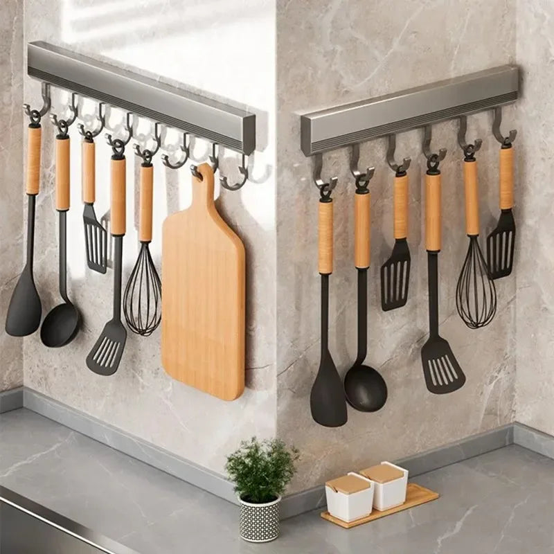 Wall Mounted Hook Rack – Multi-Purpose Aluminium Storage Hanger