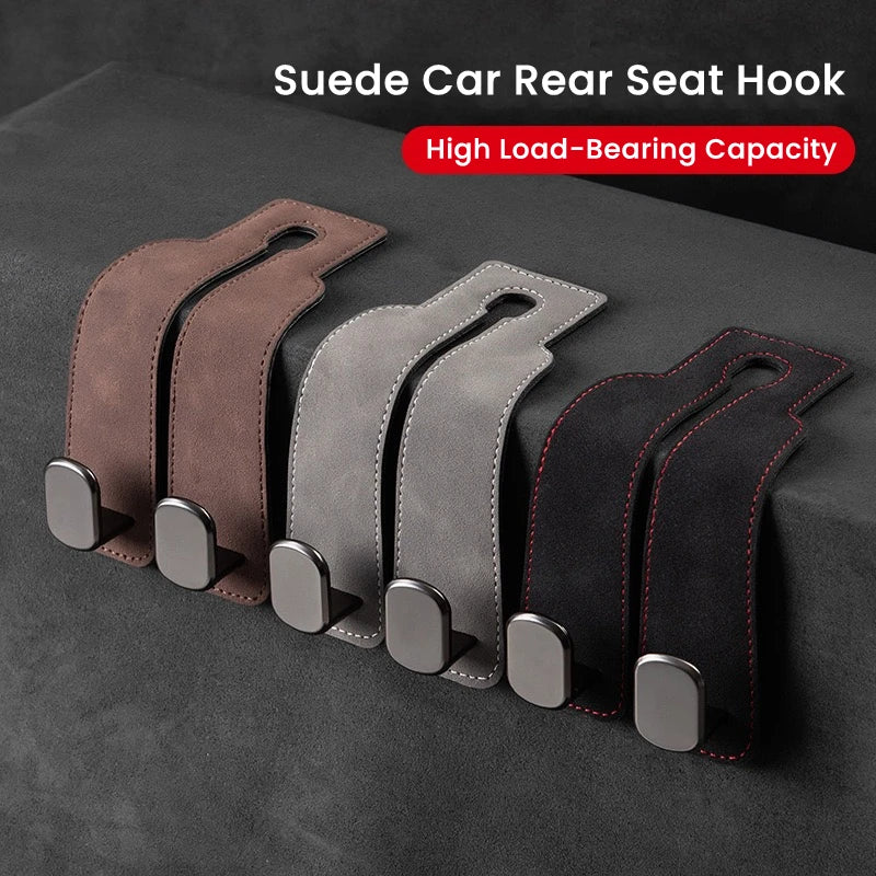 Leather Car Seat Back Double Hook – Smart Storage for Everyday Drives
