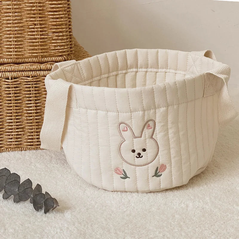 Cotton Embroidered Pouch with Handle