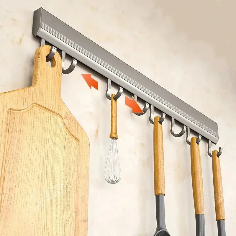 Wall Mounted Hook Rack – Multi-Purpose Aluminium Storage Hanger