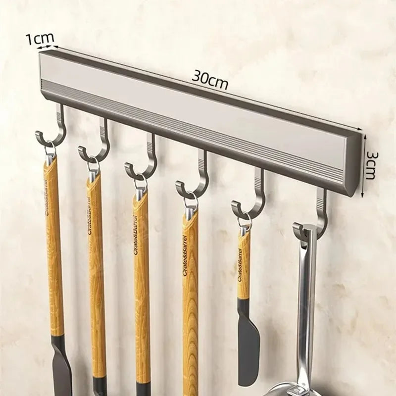 Wall Mounted Hook Rack – Multi-Purpose Aluminium Storage Hanger
