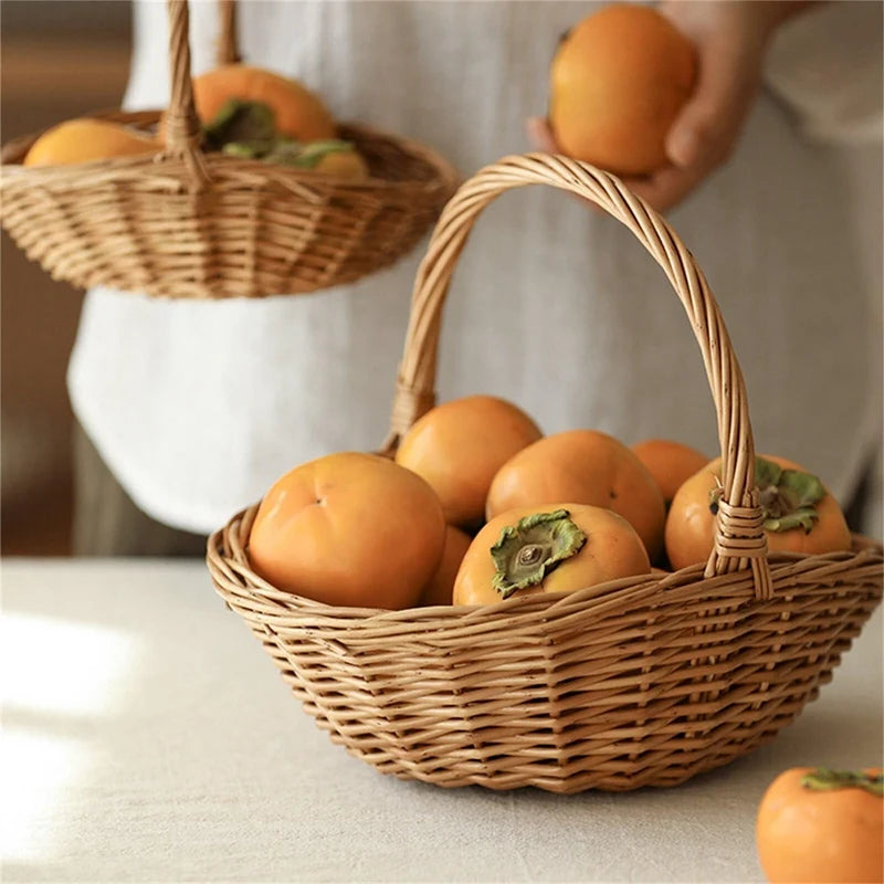 Handwoven Wicker Harvest Basket