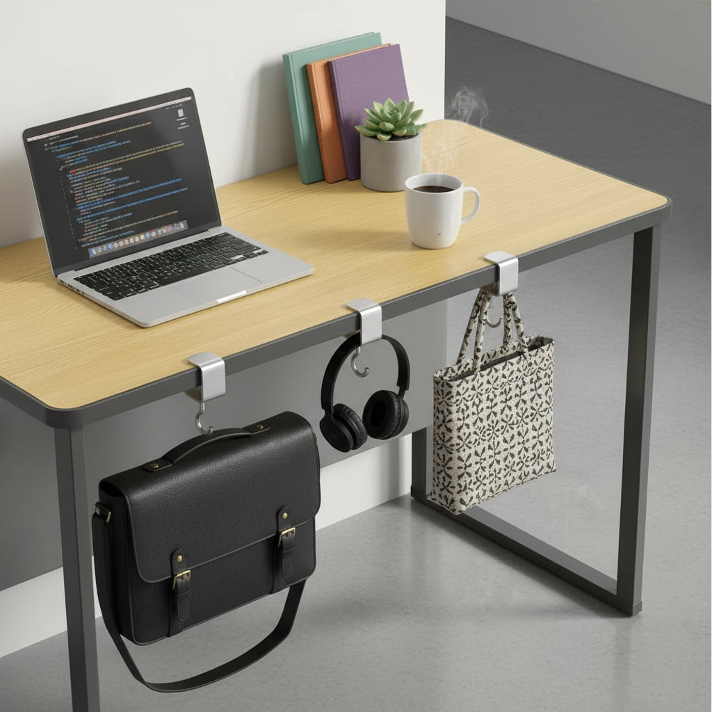 360° Rotatable Steel Table Hooks – Smart, Space-Saving Design
